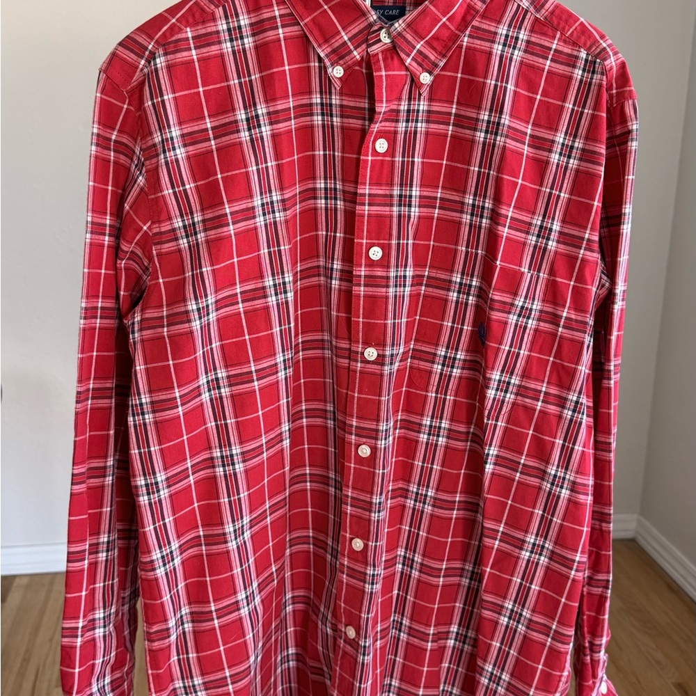 Classic Red Plaid Chaps Button-Down Shirt